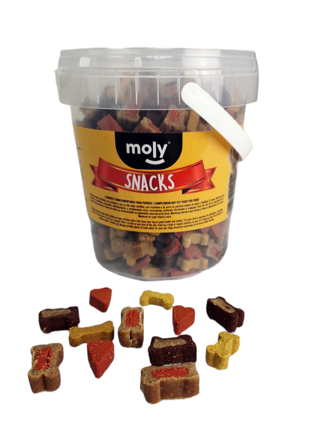 Delicias Huesitos y Corazones 500 g Moly | Snack Mixto Rico en Proteína para Perros