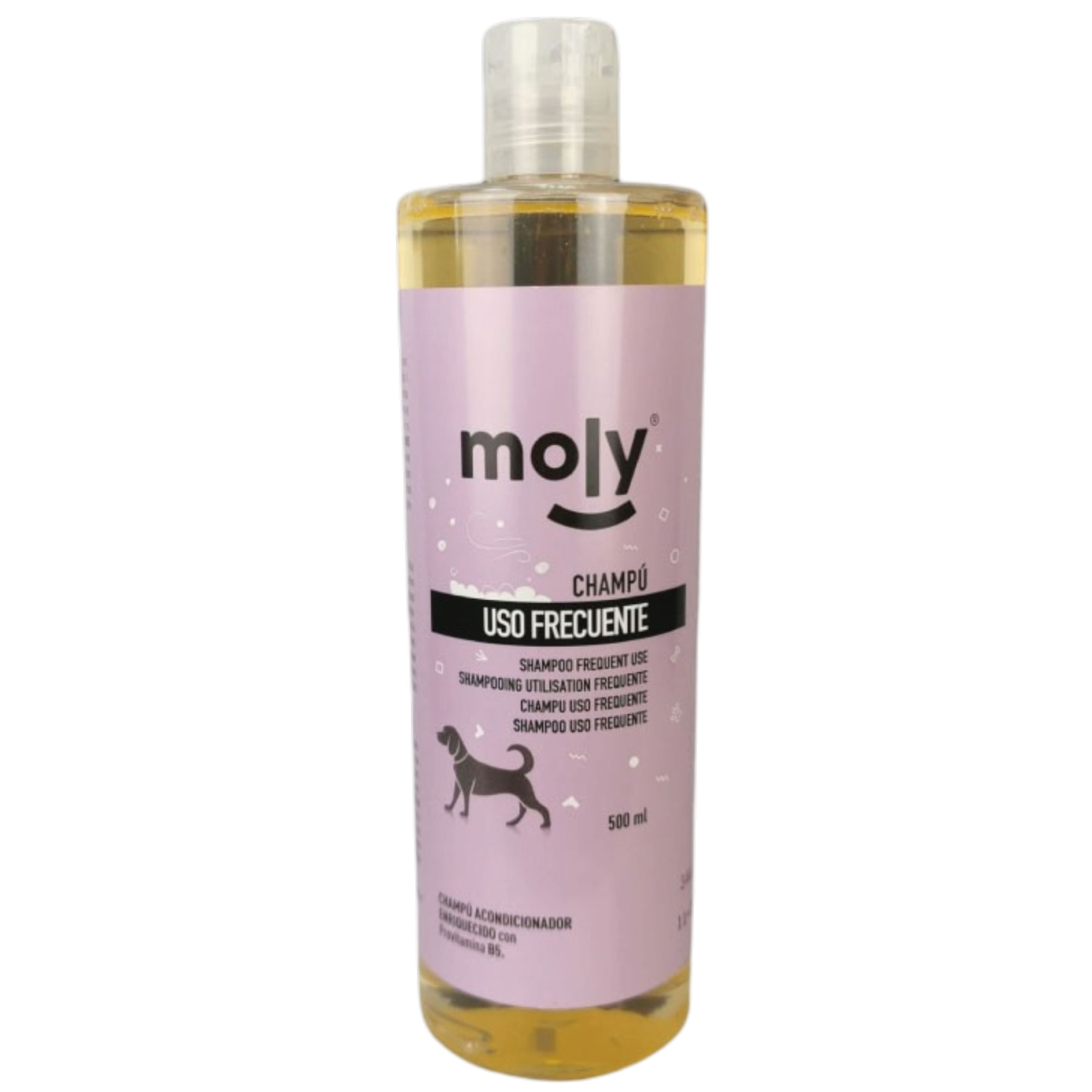 Shampoo Usage Fréquent 500 ml Moly | Nettoyage Doux et Quotidien pour Tous Types de Chiens