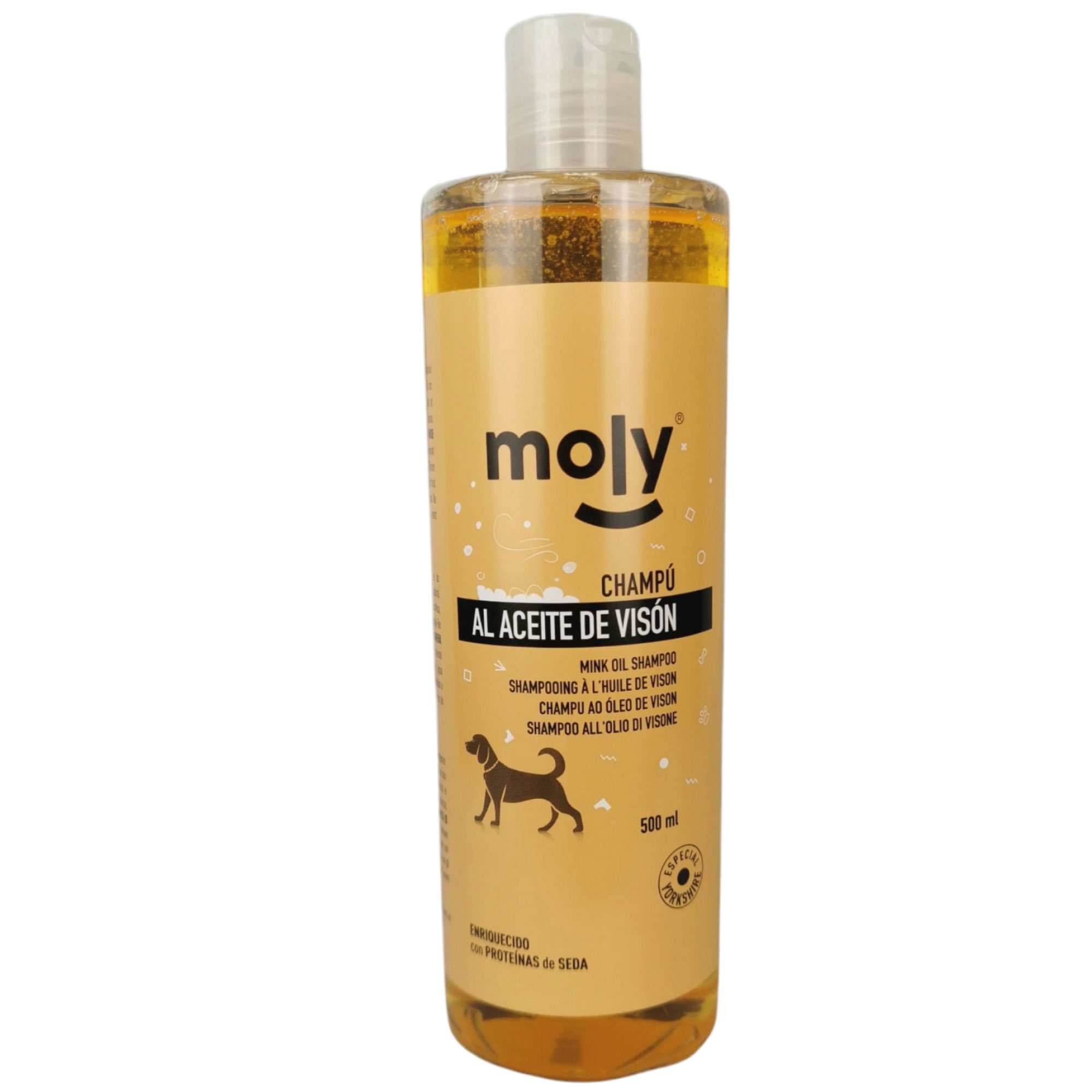 Shampoo à l'huile de vison 500 ml Moly | Nutrition profonde et éclat intense pour poils longs et délicats