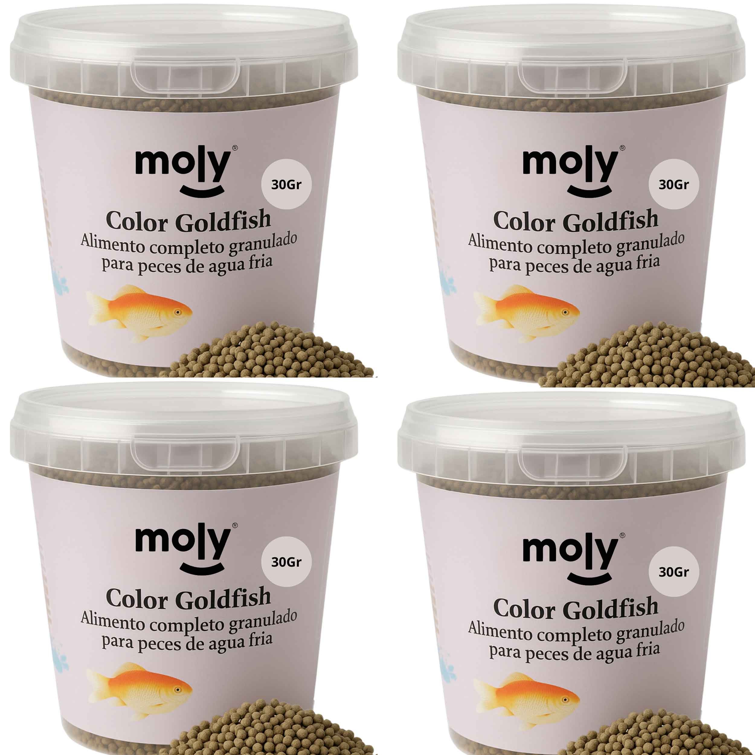 MOLY GOLDFISH COLOR GRANULADO 30 GRMS /120ML PACK 4 UNIDADES