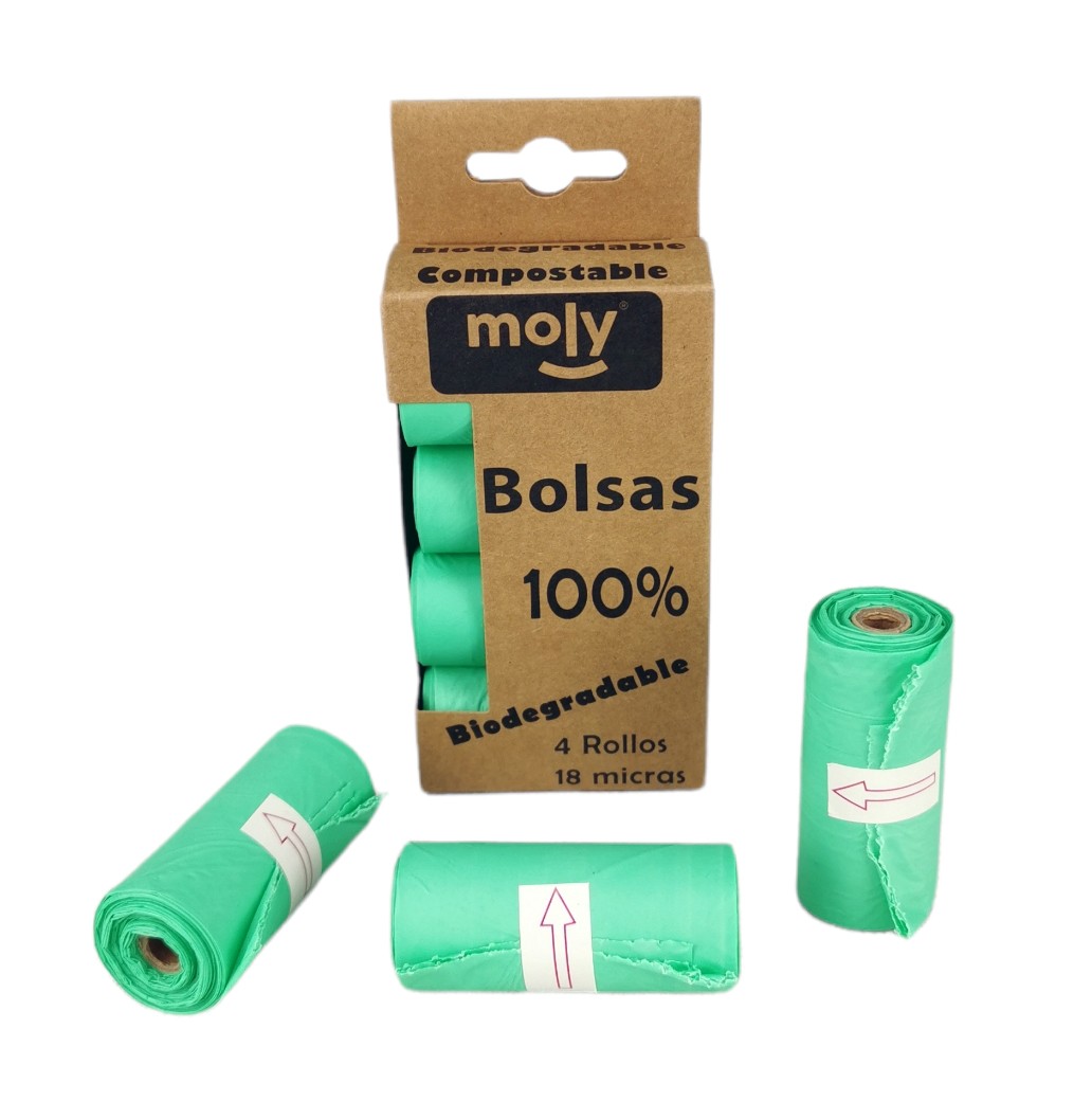 BOLSITAS 100% COMPOSTABLE PACK 4 ROLLOS 18 MICRAS
