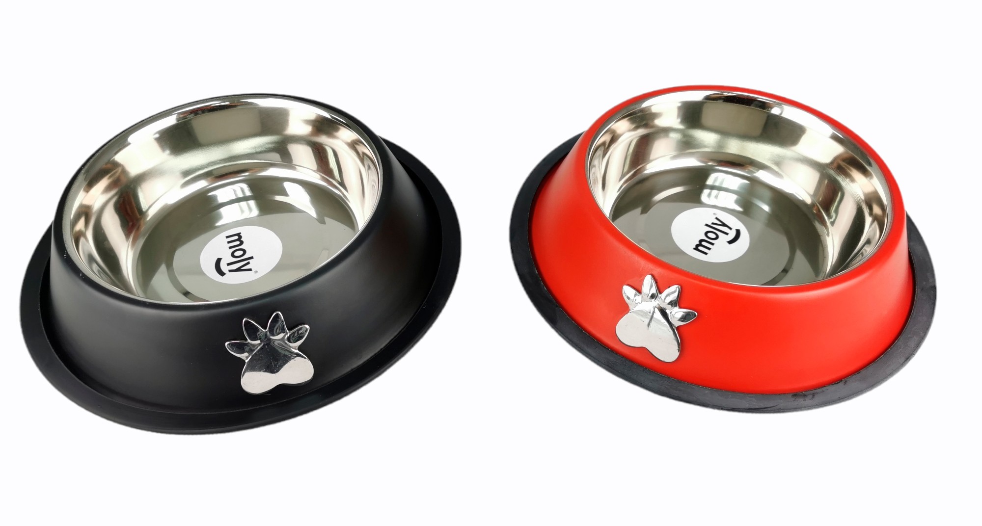 STEEL FEEDING TROUGH ANTI-DES MOTIF 18CM 0,90L