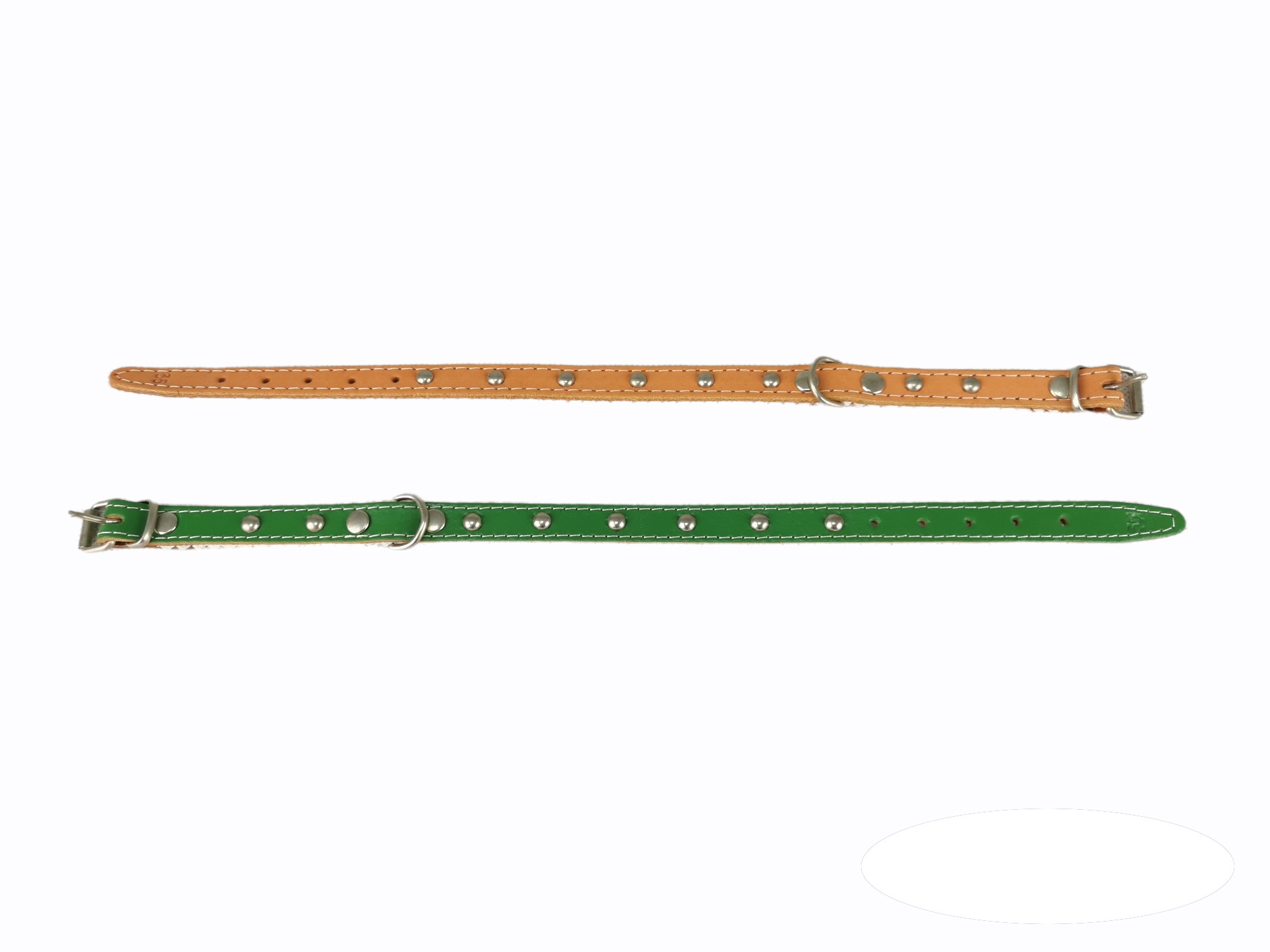 PLAIN LEATHER NECKLACE W/NITURE 35 CM