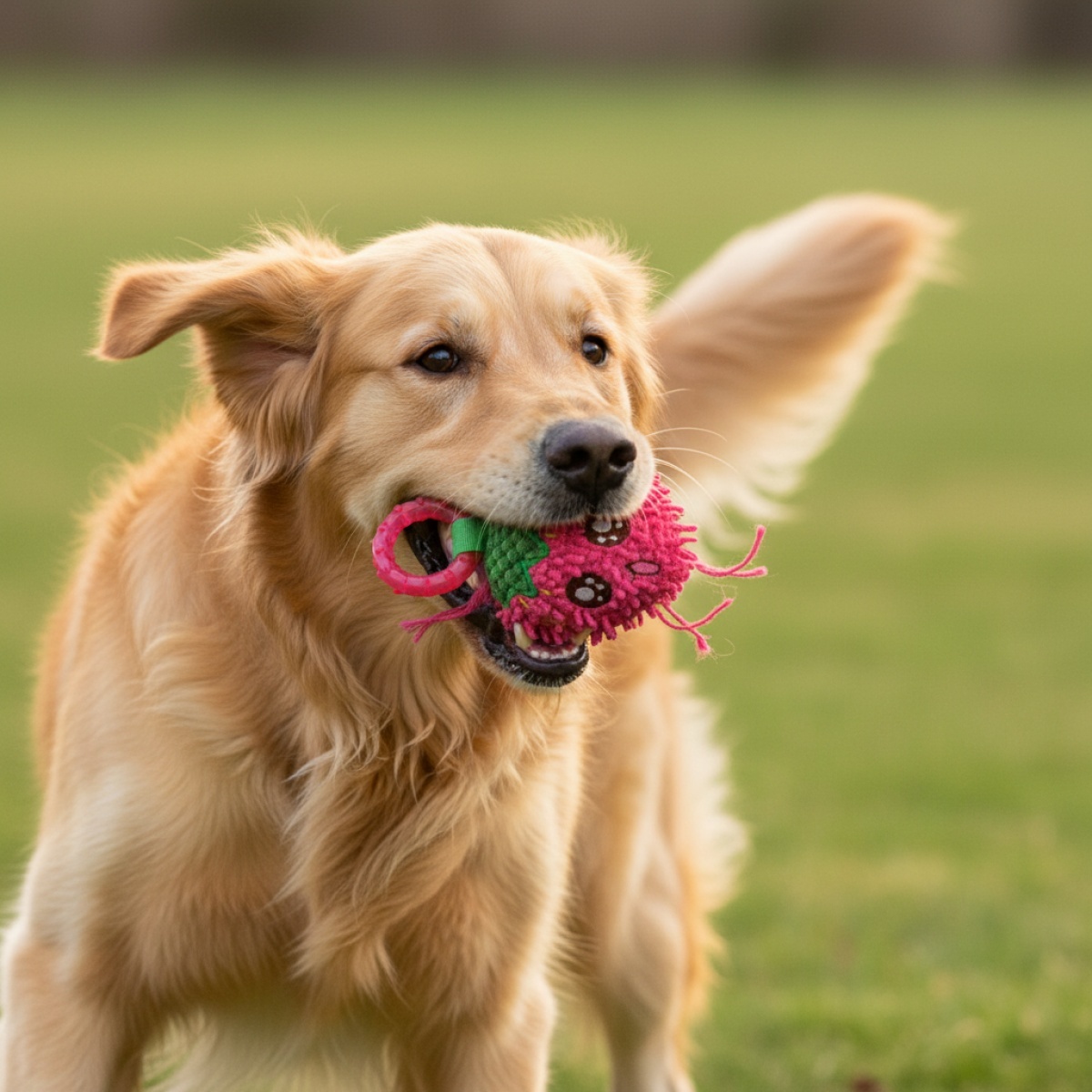 BRINQUEDO MORDEDOR PELÚCIA MORANGO 18 CM