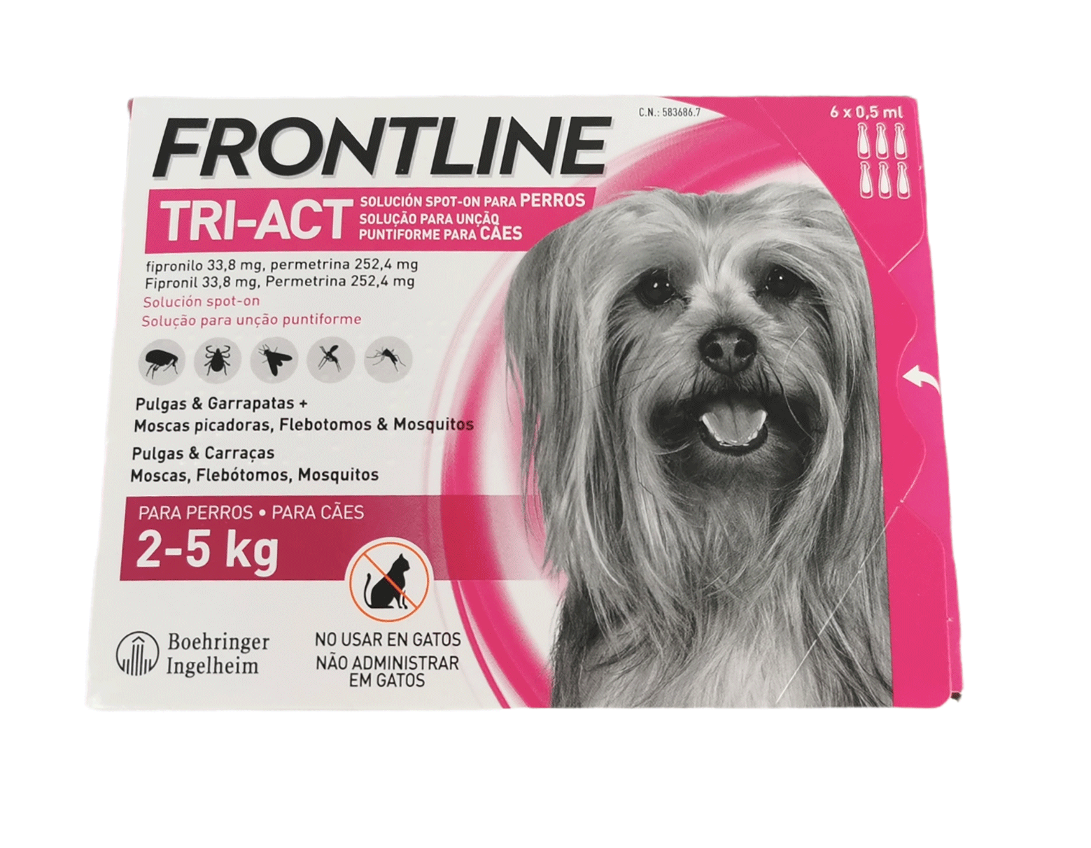 FRONTLINE TRI-ACT 2-5 KG XS 6 PIPETTES