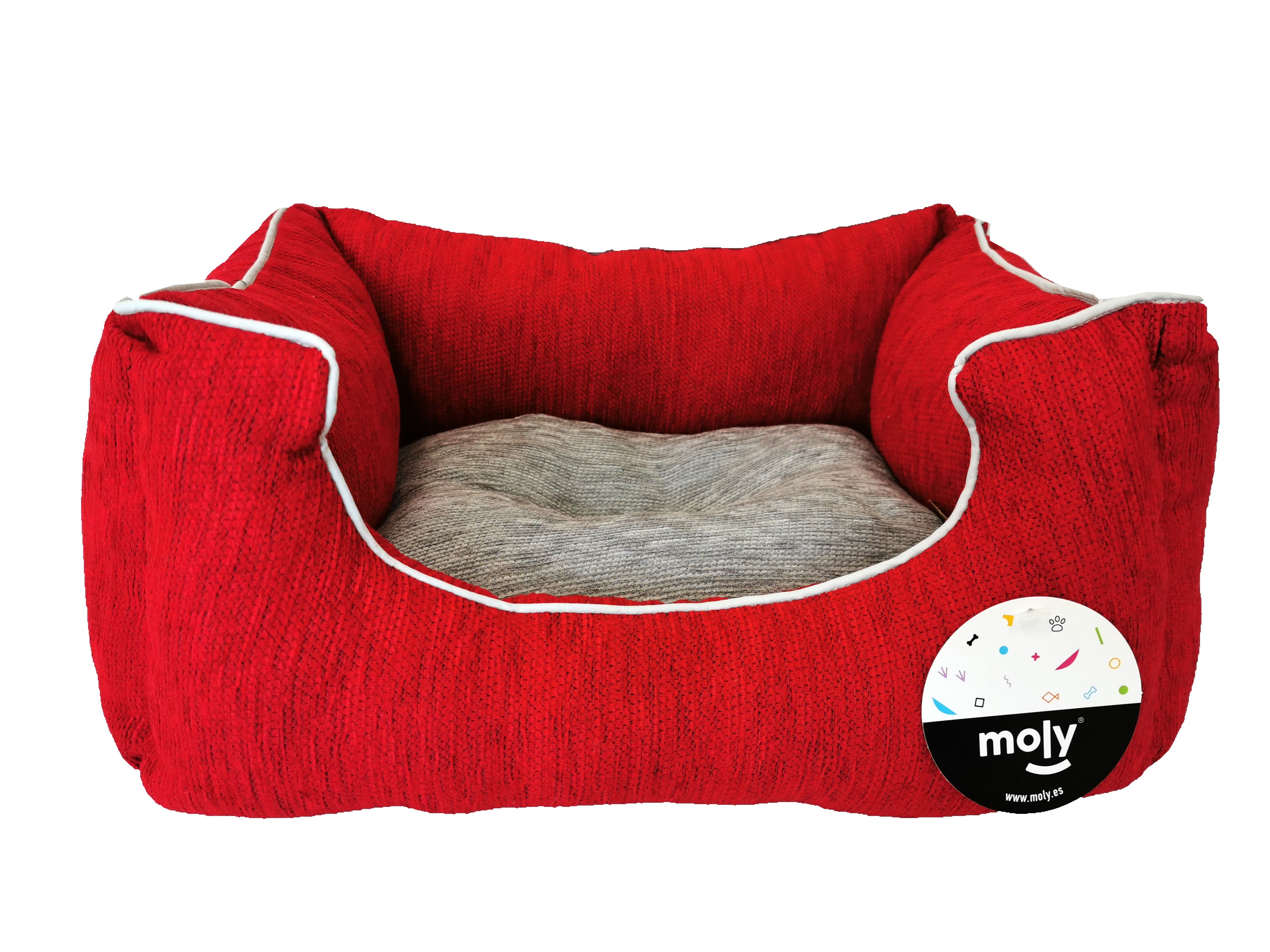 CUNA RECT. CHENILLA ROJA T-2 60*48*24