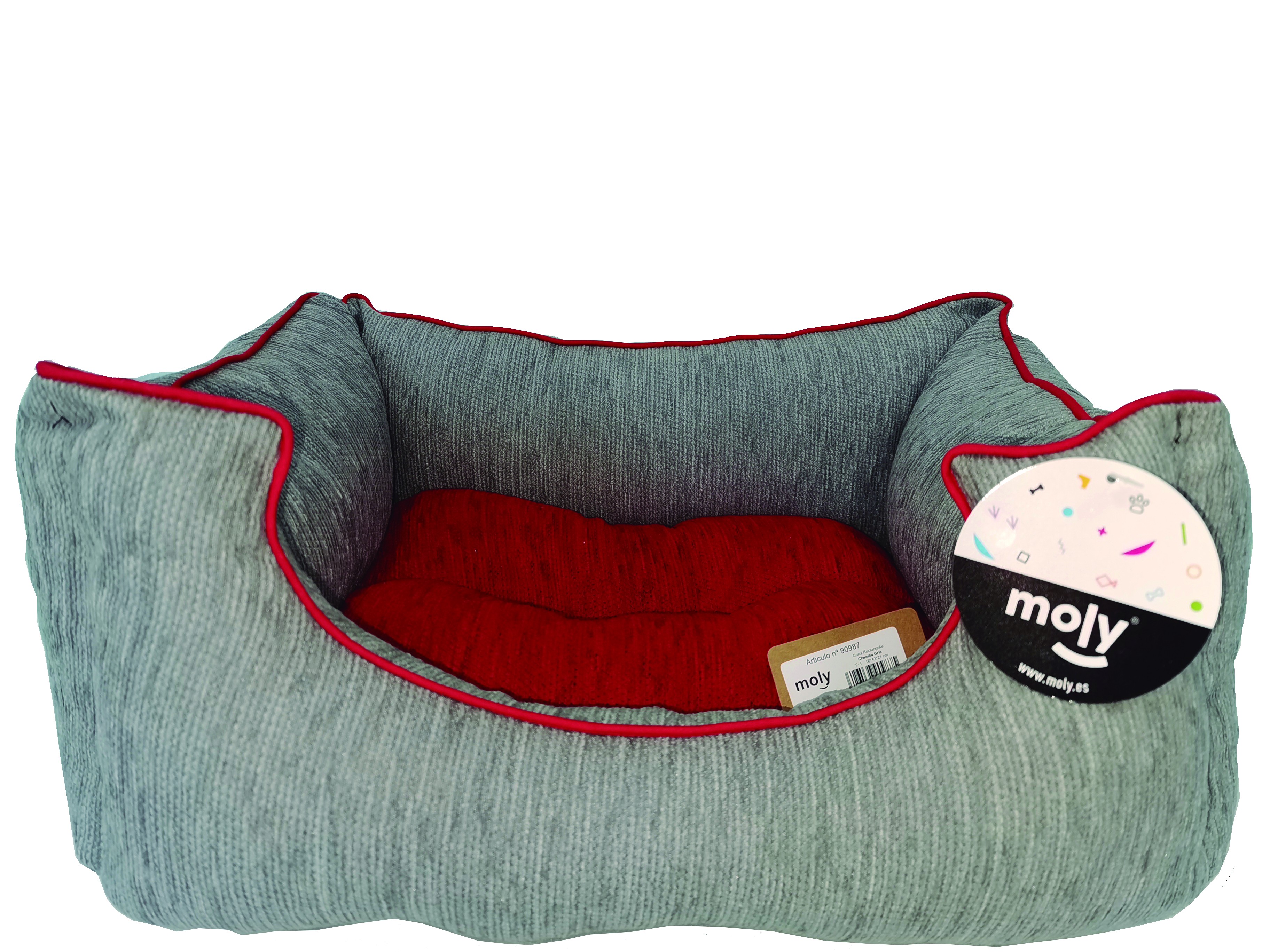 CUNA RECT. CHENILLA GRIS T-1 50*42*21