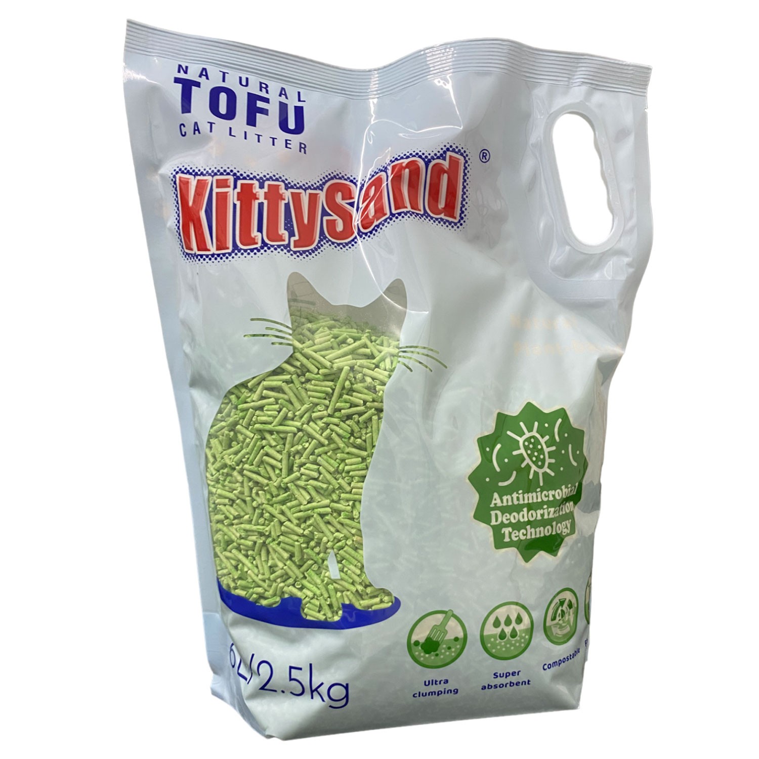 ARENA PARA GATOS TOFU OLOR TÉ VERDE 2.5 KG 7 LITROS