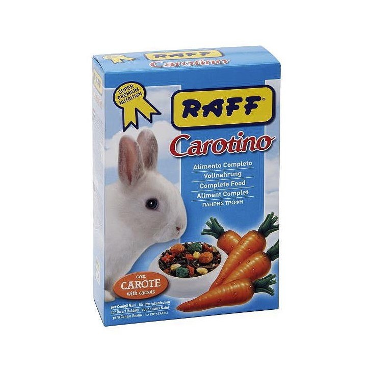 Raff Carotino 900 g para Conejos Enanos – Alimento Completo con Zanahoria
