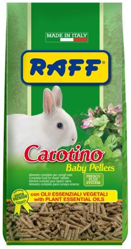 Raff Carotino Baby Pellets 900 g – Alimento Premium para Conejos Baby y Conejos Enanos Jóvenes