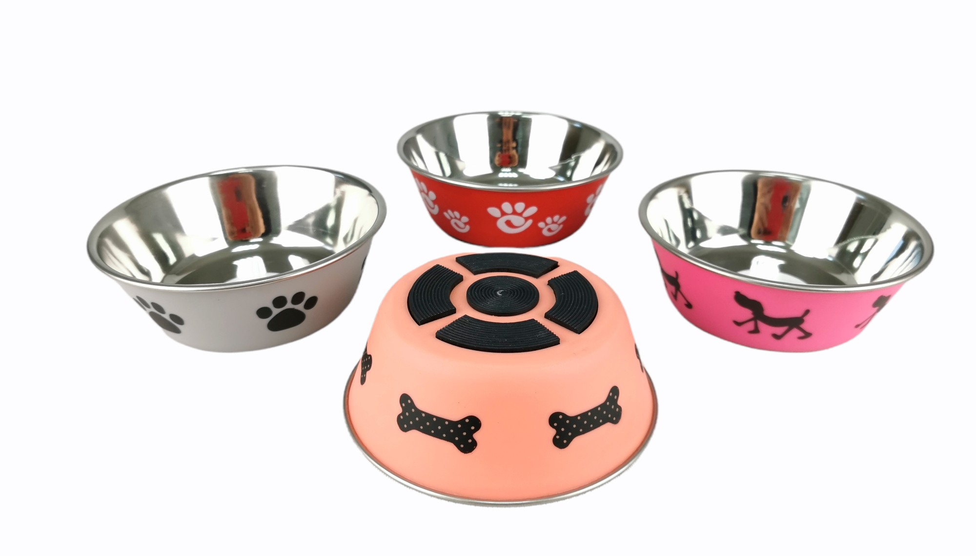 COMEDERO ACERO DRAW SILUETA ANTIDES. 14,5 CM