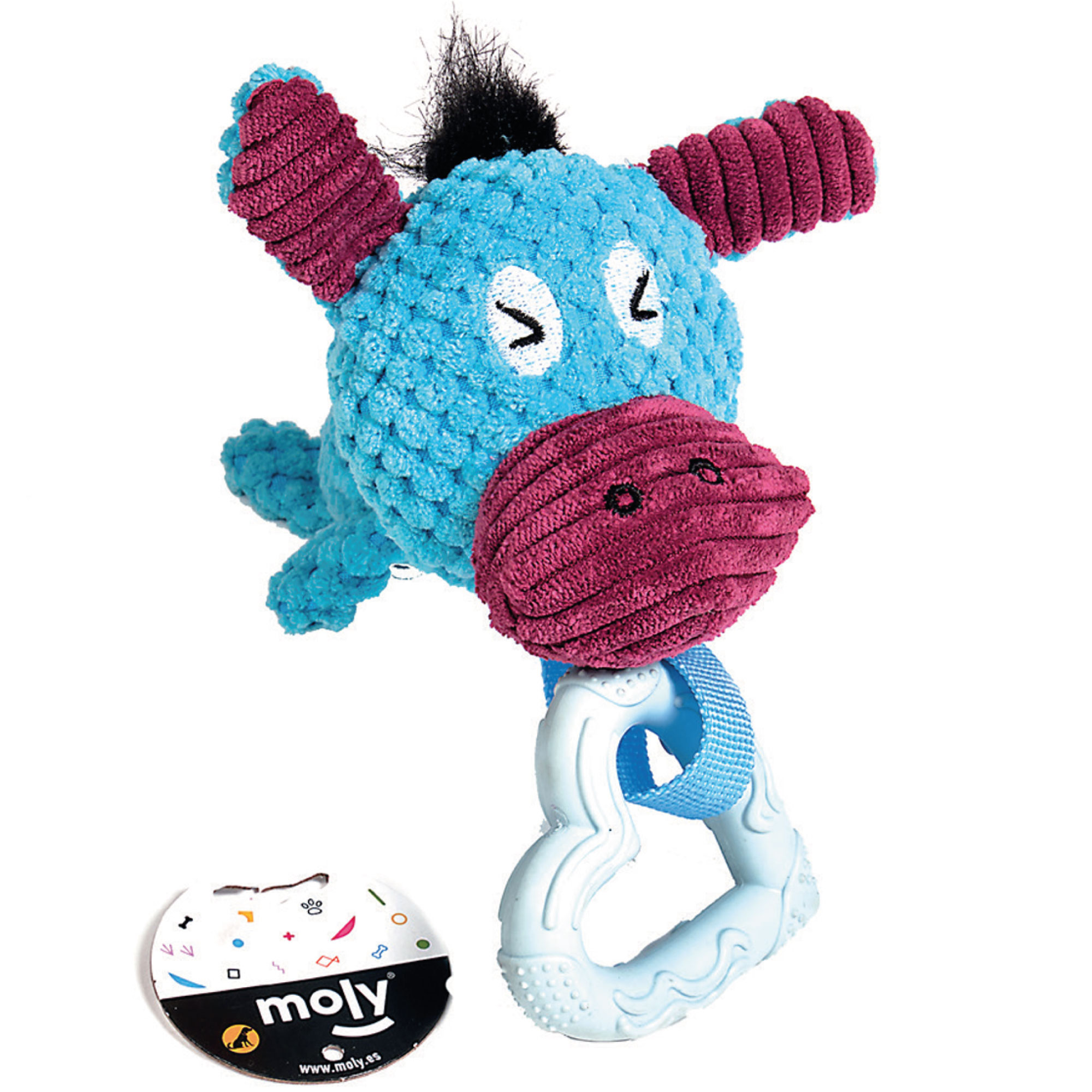JUGUETE PELUCHE PUNK CON MORDEDOR DE SILICONA 22X12 CM-FORTALECIMIENTO DENTAL