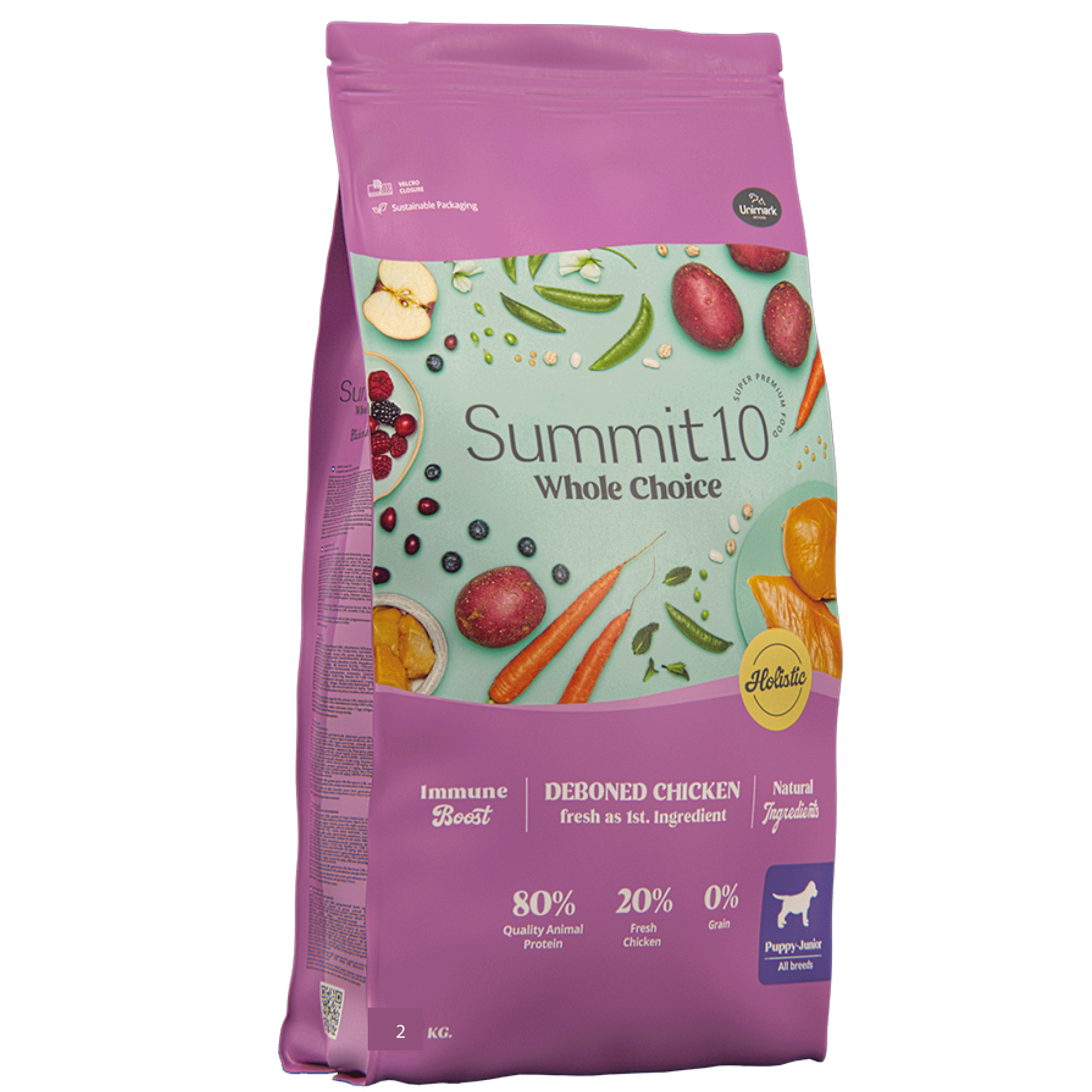 SUMMIT 10 WHOLE CHOICE PUPPY/JUNIOR CHICKEN 2 KG | ALIMENTO GRAIN FREE PARA CACHORROS DE TODAS LAS RAZAS