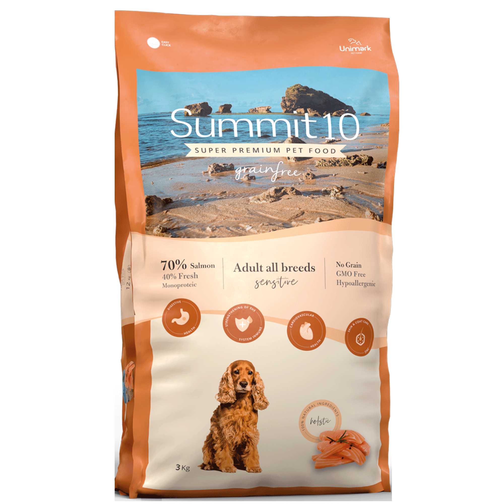 SUMMIT 10 GRAIN FREE SENSITIVE SALMON POTATO 3 KG | PIENSO HIPOALERGÉNICO SIN CEREALES PARA PERROS ADULTOS CON SALMÓN