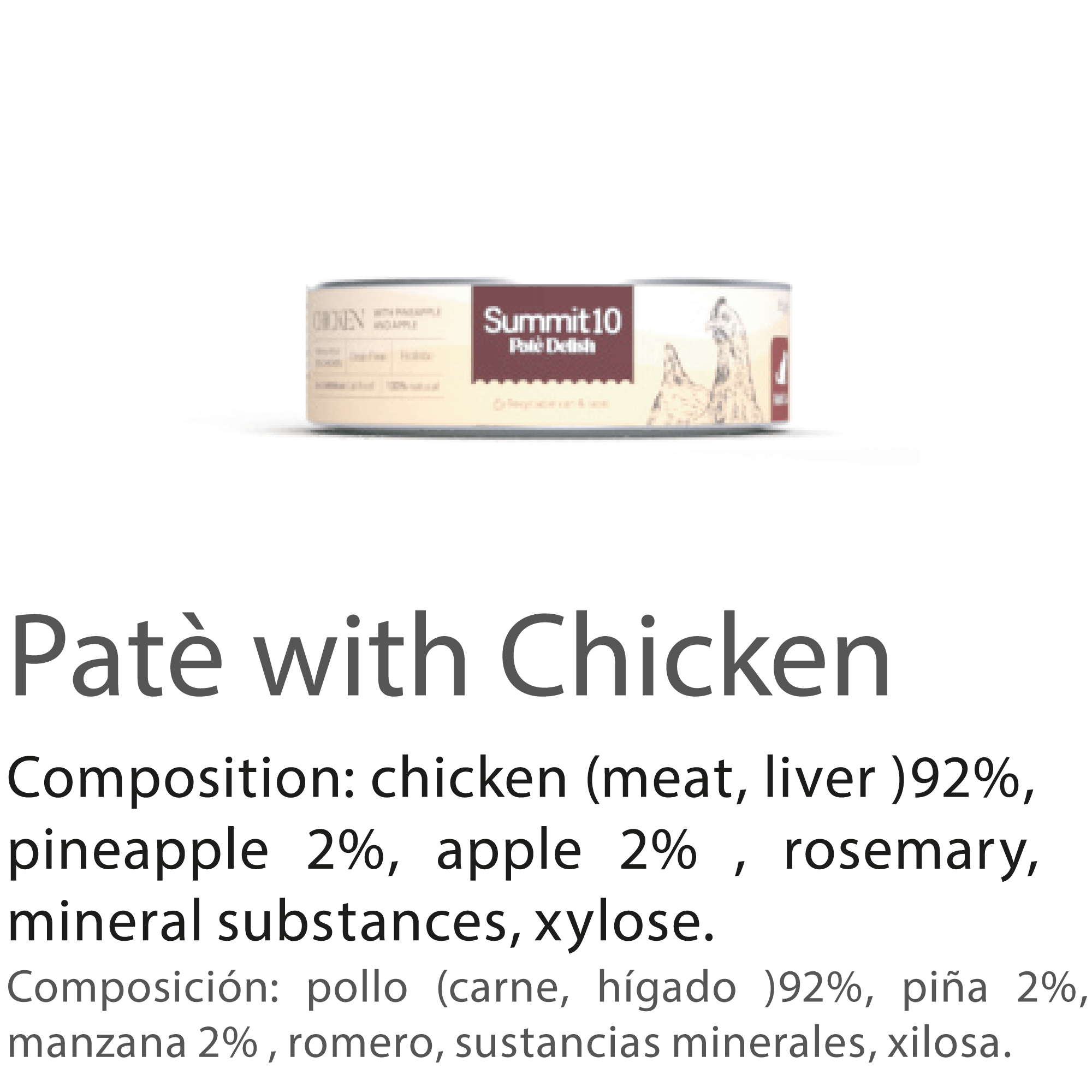 SUMMIT 10 DELISH WITH CHICKEN FOR CAT 85 G | PATÉ HÚMEDO PREMIUM PARA GATOS CON POLLO, PIÑA Y MANZANA